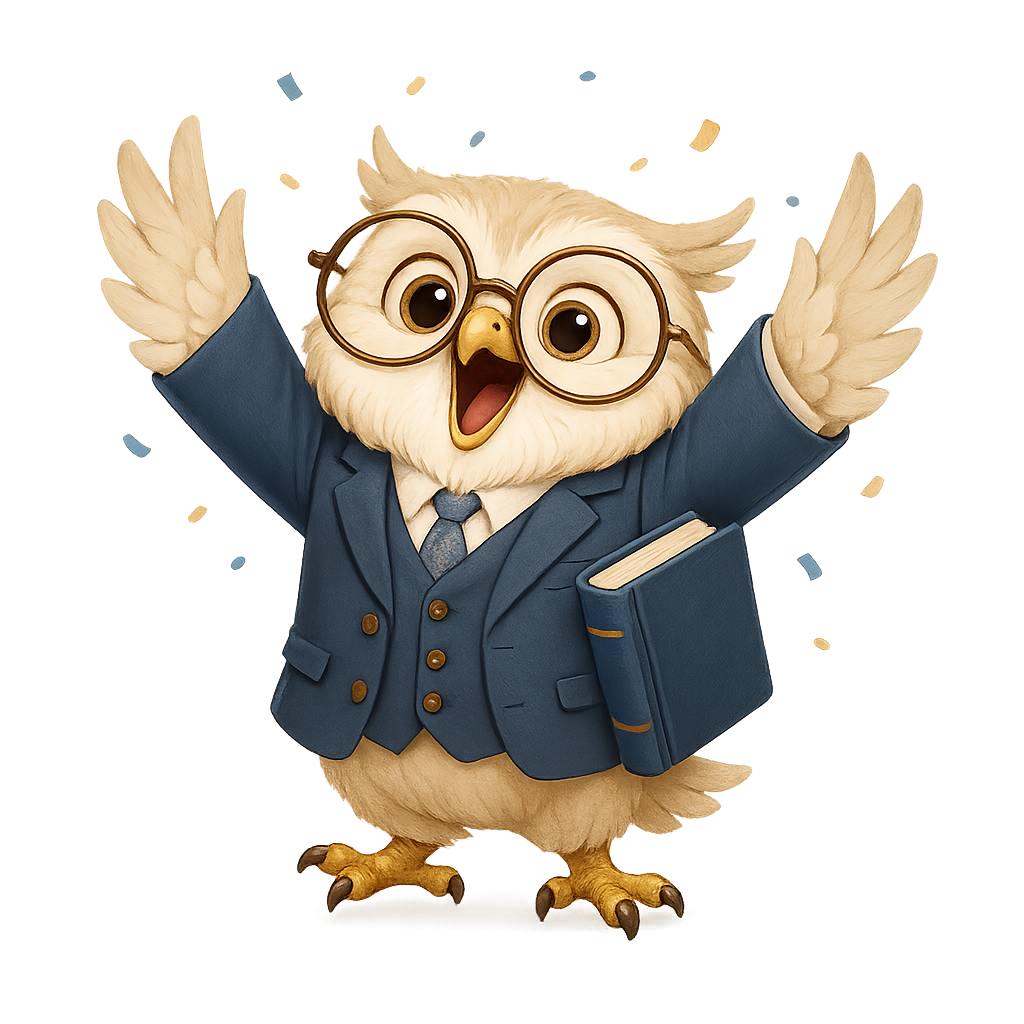 The owl tutor, celebrating