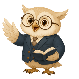 The owl tutor, mid-explanation